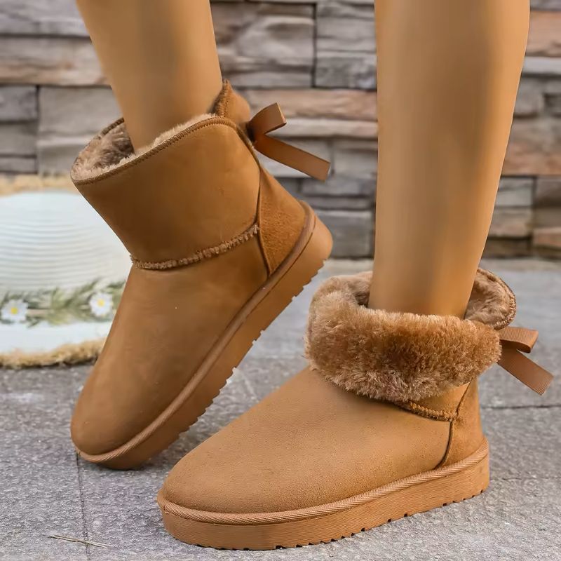 Elara fur-lined winter boots in brown with plush lining